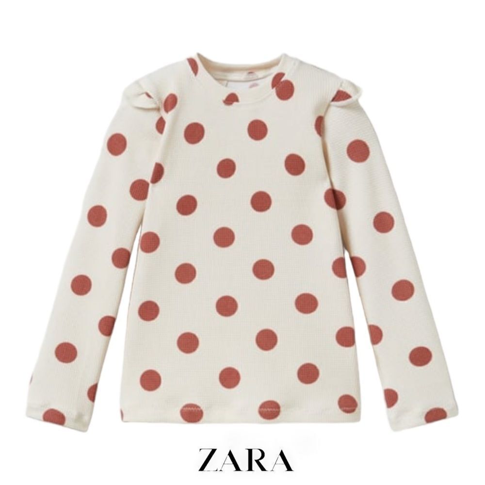 ZARA Kids | Beige Brown | POLKA DOT RASH GUARD NWT Size 4